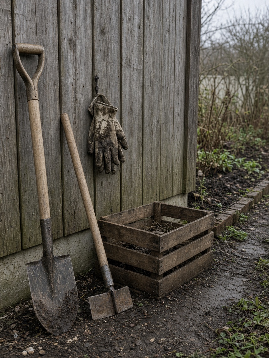 Tools in the shed mouth